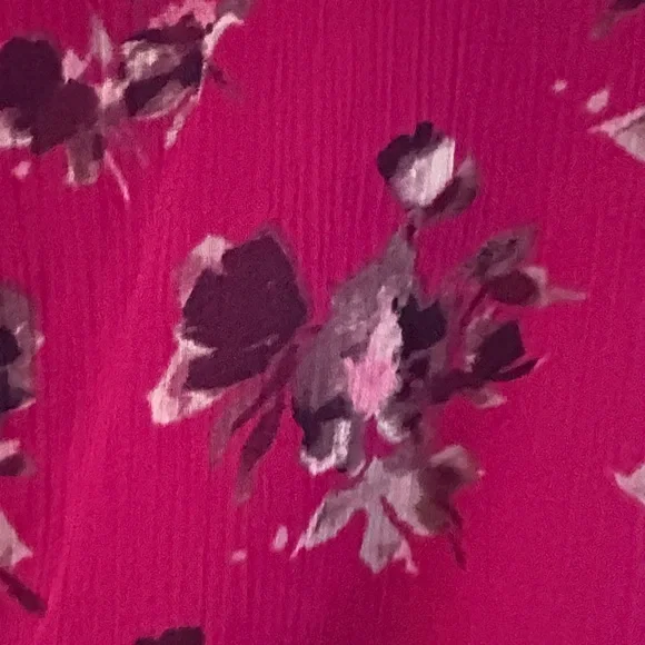 DKNY Fuchsia Floral Faux Wrap Dress - Picture 7 of 10